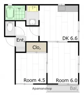 広島県広島市南区日宇那町【アパート】の間取り