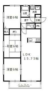 広島県広島市安佐南区緑井4丁目【アパート】の間取り