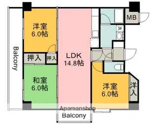 広島県広島市佐伯区五日市5丁目【マンション】の間取り