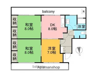 広島県広島市西区井口1丁目【マンション】の間取り