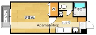 広島県広島市東区牛田本町4丁目【アパート】の間取り