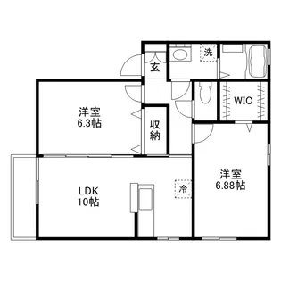 ドエル 佐方【2階】の間取り