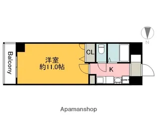 広島県広島市中区榎町【マンション】の間取り