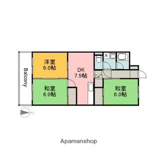 広島県広島市西区井口台1丁目【マンション】の間取り