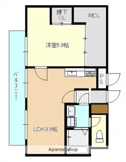ノーブル平和大通り【901号室】の間取り