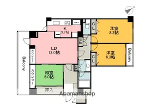 広島県広島市安佐南区大塚西6丁目【マンション】の間取り