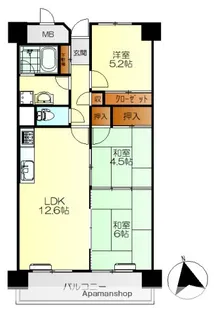 鶴見ハイタウン【12階】の間取り