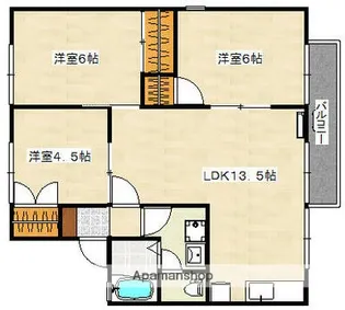 広島県広島市安佐南区山本3丁目【アパート】の間取り