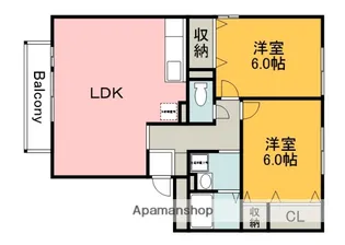 広島県広島市安佐南区山本新町1丁目【アパート】の間取り