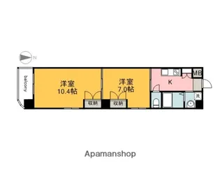 広島県広島市中区上幟町【マンション】の間取り