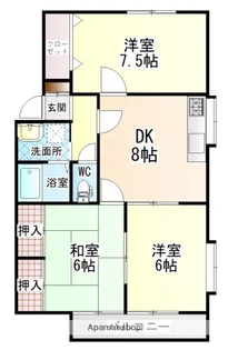 広島県広島市安佐南区川内1丁目【アパート】の間取り