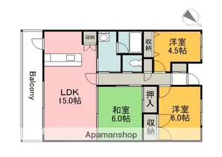 広島県広島市安佐南区大町東2丁目【マンション】の間取り