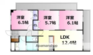 広島県広島市安佐南区上安2丁目【マンション】の間取り