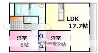 広島県広島市安佐南区上安2丁目【マンション】の間取り