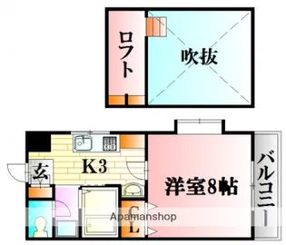 広島県広島市安佐北区落合南2丁目【マンション】の間取り