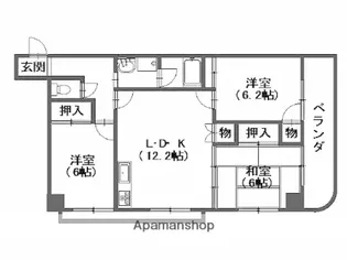 広島県広島市安佐南区山本2丁目【マンション】の間取り