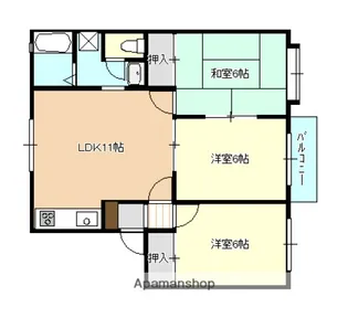 広島県広島市安佐南区西原1丁目【アパート】の間取り