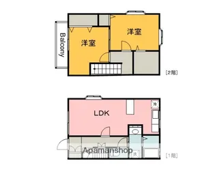 広島県広島市安佐北区深川1丁目【テラスハウス】の間取り