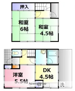 広島県広島市安佐南区山本7丁目【テラスハウス】の間取り