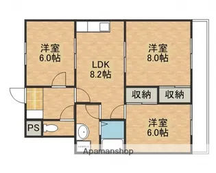 広島県安芸郡海田町砂走【マンション】の間取り