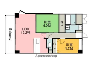 広島県安芸郡府中町みくまり2丁目【マンション】の間取り