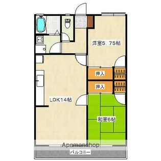広島県広島市安佐南区大町東1丁目【アパート】の間取り