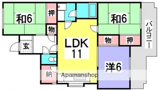 広島県広島市西区井口台2丁目【マンション】の間取り
