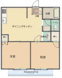 広島県廿日市市下平良【アパート】の間取り