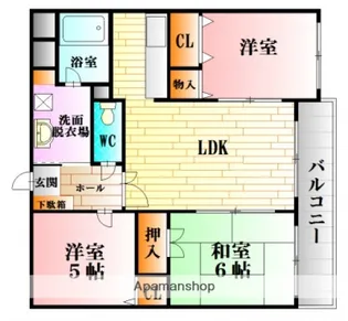 広島県広島市安佐北区三入3丁目【マンション】の間取り