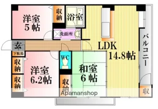 広島県広島市東区牛田早稲田2丁目【マンション】の間取り