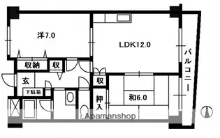広島県広島市中区東白島町【マンション】の間取り
