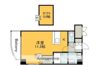 広島県広島市中区竹屋町【マンション】の間取り