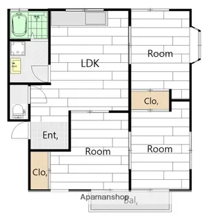 広島県広島市安佐南区上安2丁目【アパート】の間取り