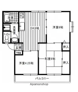 広島県広島市西区田方1丁目【アパート】の間取り