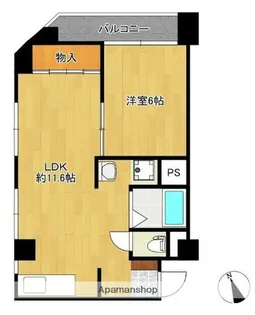 広島県広島市中区広瀬町【マンション】の間取り