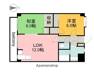 広島県広島市佐伯区楽々園6丁目【マンション】の間取り