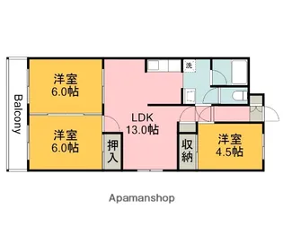 広島県広島市東区牛田早稲田4丁目【マンション】の間取り