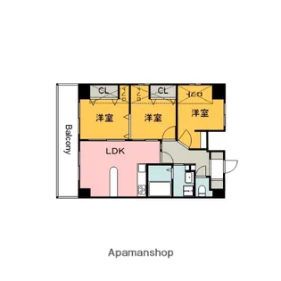 広島県広島市中区大手町4丁目【マンション】の間取り