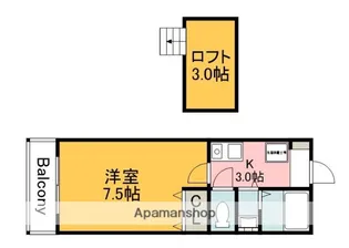 広島県広島市東区牛田東2丁目【アパート】の間取り