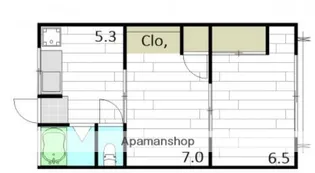 木本アパート【202号室】の間取り