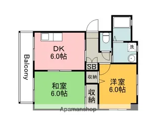 ヴィラシーン江波【4階】の間取り