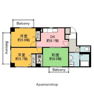 広島県広島市安佐南区祇園1丁目【マンション】の間取り