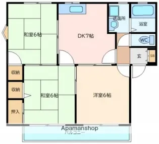 広島県安芸郡府中町みくまり3丁目【アパート】の間取り