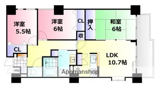 広島県広島市安佐北区口田1丁目【マンション】の間取り