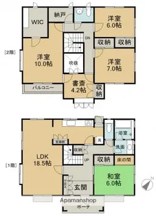 広島県広島市佐伯区美鈴が丘東2丁目【一戸建】の間取り