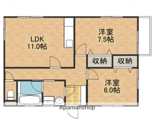 広島県広島市安芸区中野東4丁目【アパート】の間取り