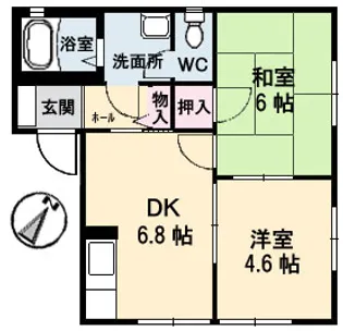 広島県安芸郡海田町大立町【アパート】の間取り