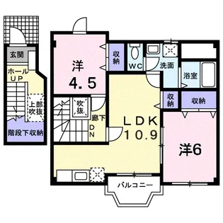ソレアード石井 B【2階】の間取り