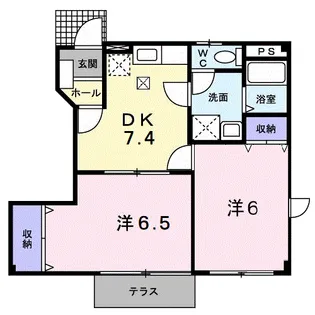 ソレアード石井 B【1階】の間取り