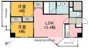 広島県広島市中区銀山町【マンション】の間取り